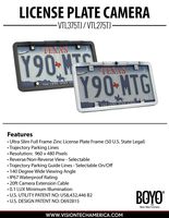 BOYO VTL275TJ - Ultra Slim Full-Frame License Plate Backup Camera with Active Parking Lines (Chrome)