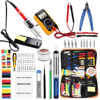 Soldering Irons with Digital Multimeter,Pancellent 60W Adjustable Temperature Welding Tool,328Pcs heat shrink tubing,30-in-1 Screwdrivers,5Pcs Soldering Iron Tips, Solder Sucker, Wire Cutter,Tweezers