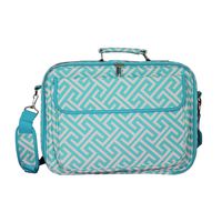 World Traveler 17-inch Laptop Computer Case-Greek Key H Blue White Bag, One Size