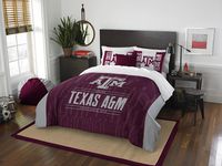 Officially Licensed NCAA Texas A&M Aggies Modern Take Full/Queen Comforter and 2 Sham Set
