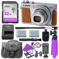 Canon PowerShot G9 X Mark II Digital Camera (Silver) with 32GB SD Memory Card + Accessory Bundle