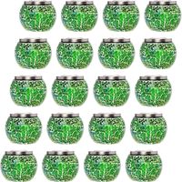 GreenLighting 20 Pack Mosaic Solar Light - Decorative LED Outdoor Garden Table Ball Light (Green)