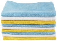 AmazonBasics Blue and Yellow Microfiber Cleaning Cloth, 144-Pack