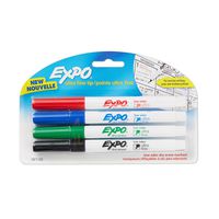 EXPO 1871133  Low-Odor Dry Erase Markers, Ultra Fine Tip, Assorted Colors, 4-Count