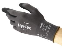 Ansell HyFlex 11-840 Nylon Light Duty Multi-Purpose Glove with Knitwrist, Abrasion/Cut Resistant, 1.21 mil Thickness, Size 9, Gray (Pack of 12 Pair)