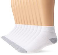 Fruit of the Loom Men's Value 10 Pack Ankle Crew Socks, White, Shoe Size: 6-12