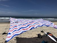 Neso Tents Beach Tent with Sand Anchor, Portable Canopy Sunshade - 7' x 7' - Patented Reinforced Corners(USA Waves)