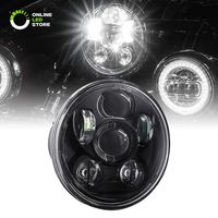 5.75" Round LED Headlight [Black Housing] [Projector] [3450 Lumens] for Harley Davidson Motorcycle