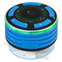 Best Choice Products Portable Waterproof Floating Bluetooth Speaker w/FM Radio, Microphone, LED Lights - Aqua Blue