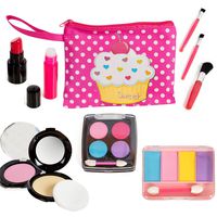 Beverly Hills Doll Collection TM Kids Pretend Play Makeup Cosmetic Kit with Bright Polka Dotted Cosmetic Bag