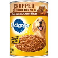 PEDIGREE Chunky Ground Dinner With Beef, Bacon & Cheese Canned Dog Food 22 oz. (Pack of 12)