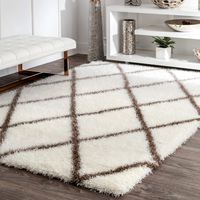 nuLOOM Diamond Soft & Plush Shag Rug, 5' 3" x 7' 6", Brown