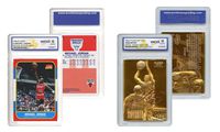 KOBE Bryant Gold & Michael JORDAN Decade Fleer Rookie Cards Set - Graded Gem 10