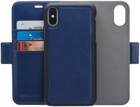 AmazonBasics iPhone X PU Leather Wallet Detachable Case, Navy