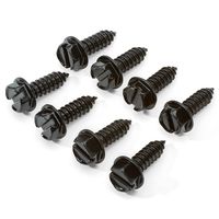 Black License Plate Screws for Fastening License Plates, Frames and Covers on American Cars and Trucks (Black Zinc Plated)