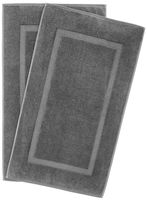 900 GSM Machine Washable 20x34 Inches 2-Pack Banded Bath Mats, Luxury Hotel and Spa Quality, 100% Ring Spun Genuine Cotton, Maximum Softness and Absorbency by United Home Textile, Charcoal Grey
