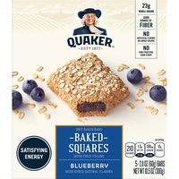 Quaker Breakfast Squares, Soft Baked Bars, Blueberry, 5 Bars