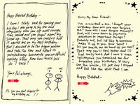 Quiplip Handwritten Yours Truly Birthday Cards, 6-Pack (YT05076PCK)