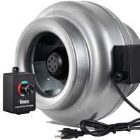 iPower GLFANXINLCTR12 12 Inch 1060 CFM Duct Inline HVAC Exhaust Blower Ventilation Fan with Variable Speed Controller, 12", Grey
