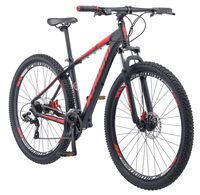 Schwinn Bonafide Mens Mountain Bike, Front Suspension, 24-Speed, 29-Inch Wheels, 17-Inch Aluminum Frame, Matte Black/Red