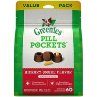 GREENIES Pill Pockets Natural Dog Treats, Capsule Size, Hickory Smoke Flavor