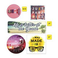 blugoat designs 8 Pack Trendy Vinyl Stickers: Cute Travel Sayings Life is a Beach Decals for Your Laptop, Computer, iPhone, Samsung, Phone Case, Water Bottle, Hydro Flask, Luggage, and More.