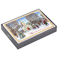 Hallmark Religious Boxed Christmas Cards, Winter Church (16 Cards and 17 Envelopes)