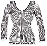 MUSIC LEGS Women's Spandex Long Sleeve Fishnet Cami, Black, One Size