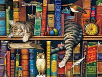 Buffalo Games - The Cats of Charles Wysocki - Frederick The Literate - 750 Piece Jigsaw Puzzle