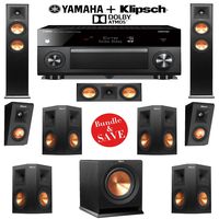 Klipsch RP-250F 7.1.2 Reference Premiere Dolby Atmos Home Theater System with Yamaha RX-A3060BL 11.2-Ch A/V Receiver