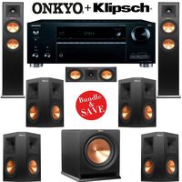 Klipsch RP-250F 7.1 Reference Premiere Home Theater System with Onkyo TX-RZ710 7.2-Ch Network A/V Receiver