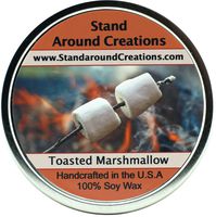 Premium 100% All Natural Soy Wax Aromatherapy Candle - 16oz Tin - Scent: Toasted Marshmallow: A fragrance so true to its name! Imagine a marshmallow on a stick, just slightly toasted by the fire.