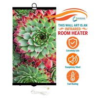 Invroheat - Decorative Wall Hanging Infrared Space Heater/Portable Heater 430W Perfect for Home or Office - Succulents Design