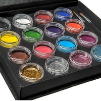 Bo Buggles Professional Face Paint Kit + 50 Stencils. Water-Activated XL Face Painting Palette. Loved by Pro Painters for Vibrant Detailed Designs. 12x10 Gram Paints, 4x10ml Glitters, 2 Brushes.