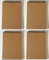 Steno Notebooks Kraft Paper Covers (5 x 7 Spiral Notepads Set of 4)
