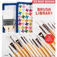 Kid Made Modern Brush Library Set - Kids Arts & Crafts Supplies | Paint Brush Kit | Set of 24