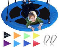 Royal Oak Giant 40 Inch Flying Saucer Tree Swing, Bonus Protective Swing Cover and Flags, 700 lb Weight Capacity, Easy Install, Steel Frame