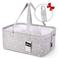 StarHug Baby Diaper Caddy Organizer - Baby Shower Gift Basket | Large Nursery Storage Bin for Changing Table | Car Travel Tote Bag | Newborn Registry Must Haves | Free Bonus Bottle Cooler