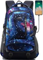 Backpack Bookbag for School Student College Business Travel with USB Charging Port Fit Laptop Up to 15.6 Inch Night Light Reflective Anti Theft (Galaxy A)