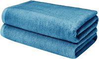 AmazonBasics Quick-Dry Bathroom Towels, Bath Sheet, Lake Blue