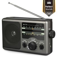 AM FM Portable Radio Battery Operated Radio by 4X D Cell Batteries Or AC Power Transistor Radio with and Big Speaker, Standard Earphone Jack, High/Low Tone Mode, Large Knob