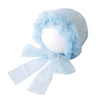 Newborn Baby Photography Props Girls Cute Mesh Dot Handmade Hat Headdress (Light Blue)