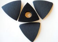 Combo Value Pack - 3 inch Triangular Velcro sanding pad with Universal Arbor PLUS 20 count sanding paper kit for Fein Multimaster, Dremel Multimax, Craftsman, Ridgid, Bosch, Chicago, etc.