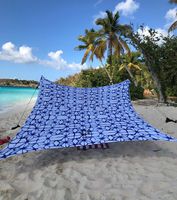 Neso Tents Grande Beach Tent, 7ft Tall, 9 x 9ft, Reinforced Corners and Cooler Pocket (Shibori)