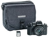 Olympus OM-D E-M10 Mark III camera kit with 14-42mm EZ lens (black), Camera Bag & Memory Card, Wi-Fi enabled, 4K video (Renewed)