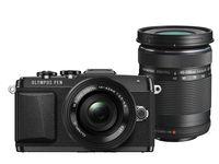 Olympus E-PL7 16MP Mirrorless Digital Camera with 3-Inch LCD with EZ Double Zoom Kit 12-42mm f/3.5-5.6 + 40-150mm f/4-5.6 (Black) - International Version