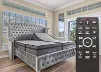 Sven & Son Split King Adjustable Bed Base Frame (Individual Head Tilt & Lumbar) + 14" Hybrid Cool Gel Memory Foam Mattress and Adjustable Bed (Split King)