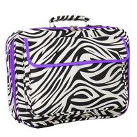 World Traveler 17 Inch Laptop Computer Case, Dark Purple Trim Zebra, One Size