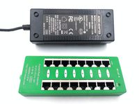 PoE Texas AT-8-56v120w | Gigabit 8 Port Active 802.3at Power Over Ethernet Injector | with 56 Volt 120 Watt Power Supply