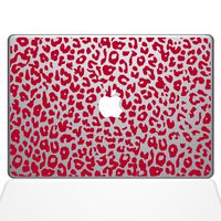 The Decal Guru 2047-MAC-13A-DR Leopard Spots Decal Vinyl Sticker, Red, 13" MacBook Air